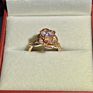 Kyra0684 Cz Ring 2 Color Flower Shape Shine 3A Zircon Rings for Women
