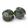 Labradorite Natural Stone Double Flared Ear Gauge Saddle Plug Earring Gauge Piercing Body Jewelry Product