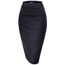 Ladies Spring Office Casual Bodycon Pencil Skirts Women Midi Knee Length Front Pockets Streetwear Bandage Skirt