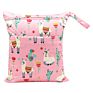 Large Size Washable Cloth Wet Bags Waterproof Cloth Bag for Sanitary Pads Mini Reusable Diaper Bag with 2 Pockets