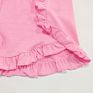 Latest Children Girls Shorts Popular Plain Knit Baby Cotton Bottoms Pink Ruffle Trim Shorts