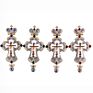Latest Greek Gold and Black Gun Plated Alloy Orthodox Russian Pectoral Cross with Jesus Icon Necklace