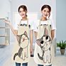 Latest Promotion Price Design Reusable Cute Cartoon Cat Print Kitchen Non-Waterproof Apron