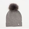 Latest Style Lovely Black Knitted Beanie Hats with Fur Pom Pom