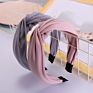 Latest Wide Twist Knotted Wide Fabric Headband Solid Color Wrap Hairband Design