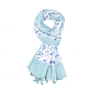 Latest Women Korean Shawls Lightweight Blue Flower Print Lady Scarf Accessories