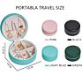 Leather Jewellery Packaging Storage Ring Earing Necklace Jewel Organizer Case Small round Travel Jewelry Box