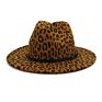 Leopard Jazz Wool Felt Fedora Hats Vintage Women Panama Hat