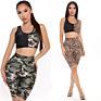 Leopard Print Biker Suit Slim-Fit Tank Top Two Piece Short Sets Women