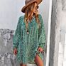 Leopard Print Long Sleeve Loose Dress for Women Casual