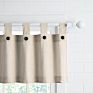 Linen Color Striped Design 3 Piece Tab Top Cotton Kitchen Curtains and Valances Set Ready Made
