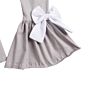 Little Girl Fall Clothes Pure White Cotton Hi Low Ruffles Shirts with Grey Bell Bottoms Girl Boutique Baby Clothes