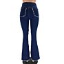 Lo-200889 Ladies plus Size Bell Bottom Jeans Patchwork High Waist Jeans Women Washed Flare Jeans