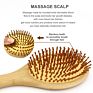 Logo Natural Bamboo Bristles Paddle Hairbrush Oval Cushion Bamboo Hair Brush for Massaging Scalp & Detangling All Hair Types