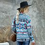 Long Sleeve Half Zip Aztec Hoodie Turtleneck Sweatshirt Oversized Hoodies