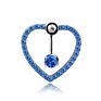Love Heart Reverse Belly Button Rings Bar Silver Color Plated Surgical Piercing Body Jewelry for Women Cz Navel Piercing