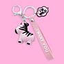 Lovely Cartoon Zebra Key Chain Colorful Soft Resin Cute Animals Keychains for Women Girls Car Key Ring Bag Pendant Jewelry Gift