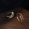 Luxury 925 Sterling Silver Snake Gold Jewelry Women Diamond Ring