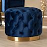 Luxury Italian Design Cute Tufted round Ottoman Bench Velvet Ottoman Stool