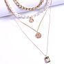 Luxury Multilayer Link Chain Choker Necklace Female Pearl Beaded Coin Queen Jewelry 4Pcs/Set Long Pendent Necklaces