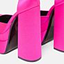 Luxury Satin Pumps Women Bold Block Heel Shoes Double Platform High Heels