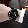 Luxury Stainless Steel Wristband Black Movement Unisex round Quartz Watch
