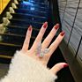 Luxury Women Finger Jewelry Statement Zircon Large Hollow Out Butterfly Shaped Open Adjustable Ring
