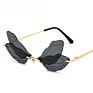 Luxury Women Rimless Butterfly Shaped Frames Sunglasses Sun Glasses