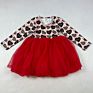 Lz Children Pink Rainbow Printing Tutu Dress for Kid Valentines Day Longsleeve Baby Girl Dress Party Dresses