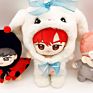 Made Kpop Dolls Korea Toy Christmas Plush Baby Boy White Bear Dolls Stuffed Plush Toys with Clothing