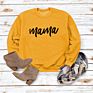 Mama Print Long Sleeve Hoodies Womens Sweatshirts and Hoodies Pullover Crop Top Hoodies