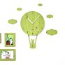 Mandelda Quartz Sweep Movements Mdf Wooden Pendulum Clock Silent Balloon and Swinging Rabbit Wall Clock