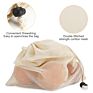 Medium Eco-Friendly Reusable Natural Double-Stitched Strength Organic Cotton Mesh Produce Bag for Fruit Ladies (25X30Cm)