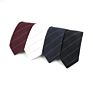 Men Cotton Solid Color Slim Necktie Stripe Skinny Tie for Wedding Party