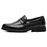 Men Genuine Leather Black Work Professional Manager Safety Shoes for Hotel Staff Bank Staff