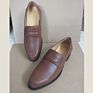 Men Genuine Leather Brown Work Professional Manager Safety Shoes for Hotel Staff Bank Staff
