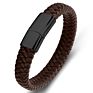 Men Leather Luxury Beaded Bracelet Set Stainless Steel Men Leather Bracelets