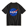 Men Personalized Oversized 100% Cotton Spaceman Tee round Neck Eco Friendly Nasa Logo Graphic T Shirt