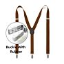 Men Print Solid Color Rainbow Suspenders Adjustable Elastic Brace Suspenders Straps
