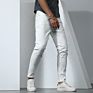 Men Stretch Solid White Jeans Stylish Skinny Pants Tapered Jeans for Man