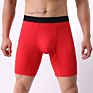 Men's Boxer Brief Long Leg Breathable Ice Silk Soft Underwear