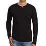 Men's Henley Shirt Long Sleeve Casual Henley Top with 5 Button Regular Fit Basic T-Shirts