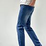 Mens Jeans Denim Pants Slim Straight Dark Blue Regular Fit Leisure Long Trousers Comfortable Tapered Pants Jean Men