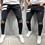 Men's Jeans Look Skinny Jeans with Rips in Black Wash