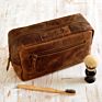 Men's Shaving Bag Personalized Leather Dopp Kit Toiletry Bag Waterproof Travel Makeup Bags