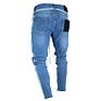 Mens Side Stripe Ripped Denim Pants Jeans for Men