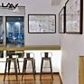 Metal Barstool Chairs Vintage Industrial Metal Chaise De Bar Restaurant Antique Stools with Wooden Seat For
