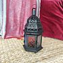 Metal Lantern Black Colored Glass Moroccan Lantern Three Sizes Candle Holder