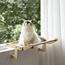 Mewoofun Large Cat Window Hammock Wooden Cat Hanging Hammock