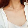 Micci Stainless Steel Jewelry 18K Gold Plated Inverted Sideways Simple Cross Pendant Necklace for Women